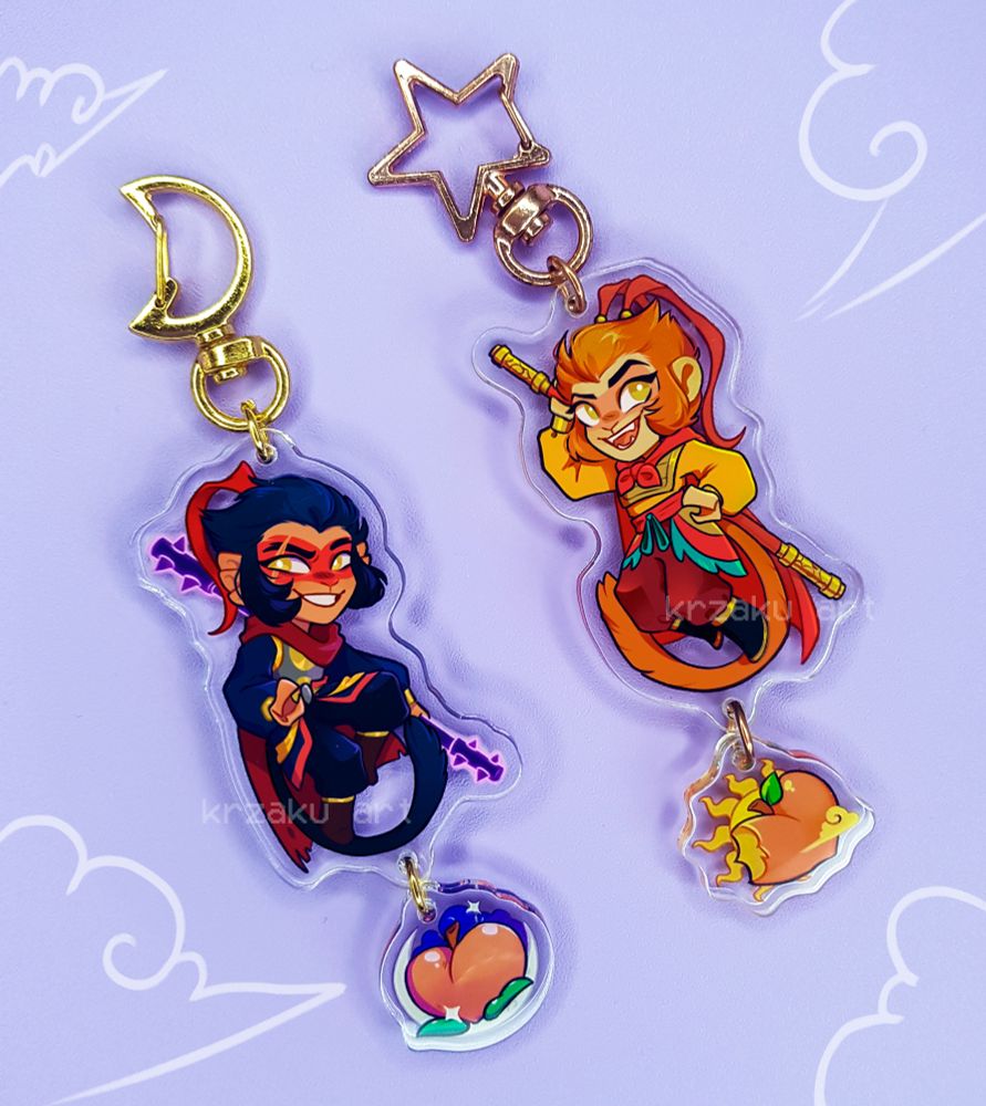 Charms featuring Wukong and Macaque from Lego Monkie Kid series