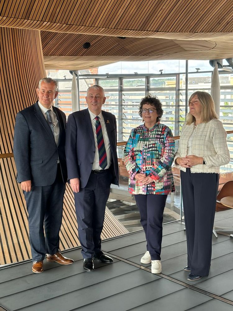 Photo of the Assembly Speaker Edwin Poots with his counterparts Sir Lindsay Hoyle, Speaker of the UK House of Commons, Elin Jones, the Presiding Officer of Senedd Wales and Alison Johnstone, Presiding Officer of the Scottish Parliament. 