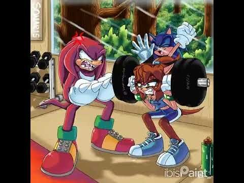 Weight Training With Knuckles 💪🏋‍♂️ #knucklestheechidna #sonicfc #sonar #weightstraining #sonicart