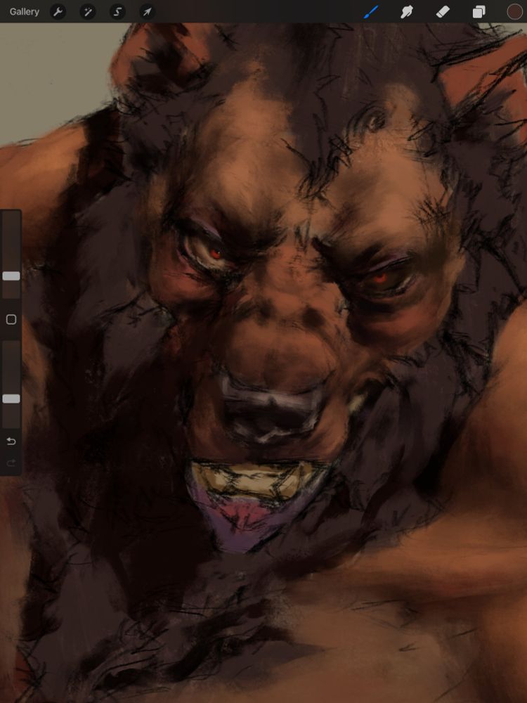 A red-eyed Ursine monster stares menacing...