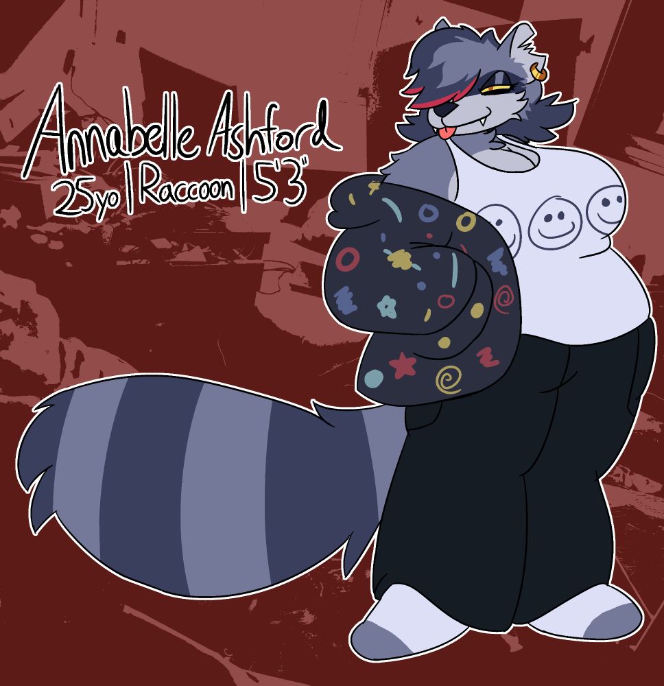 raccoon lady oc art pretty