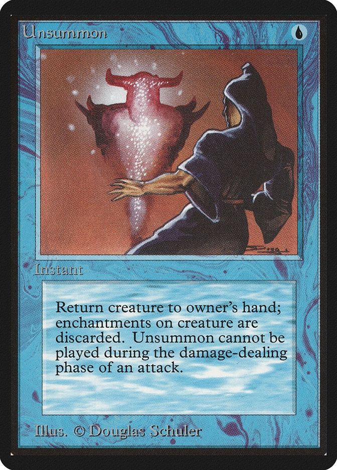 The card Unsummon from the game Magic: the Gathering 