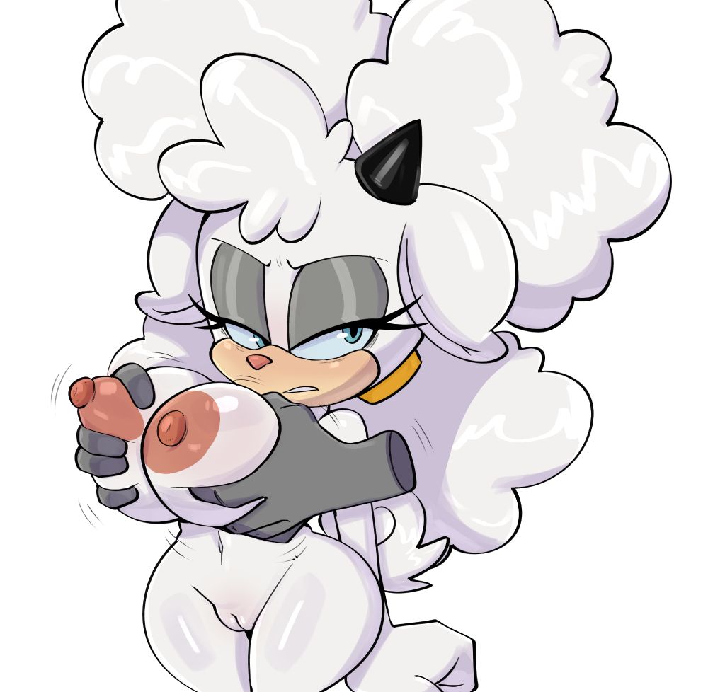 lanolin the sheep getting her fat tits groped by some random human