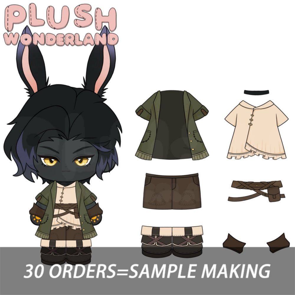 【Plushie Design】PLUSH WONDERLAND Black Rabbit Traveler Plushie 20CM Co