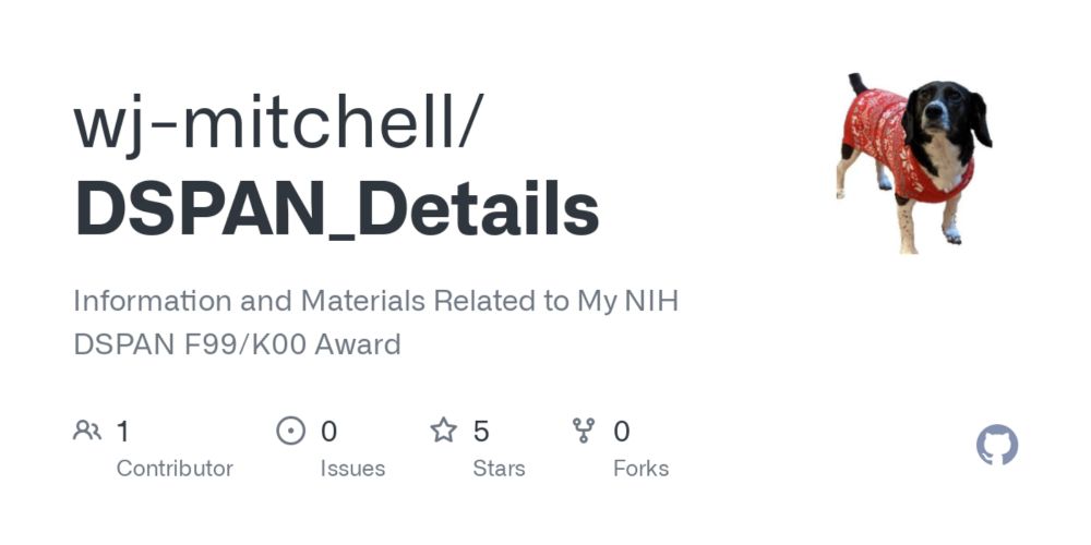 GitHub - wj-mitchell/DSPAN_Details: Information and Materials Related to My NIH DSPAN F99/K00 Award