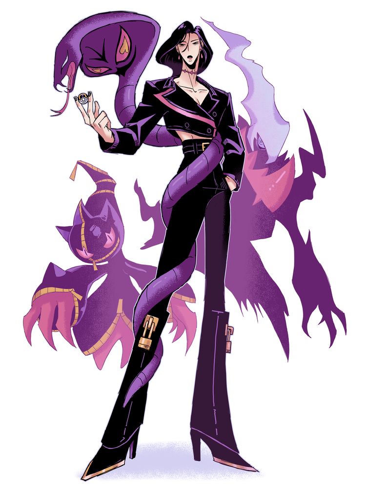 the isolated illustration of Dom with her pokemon