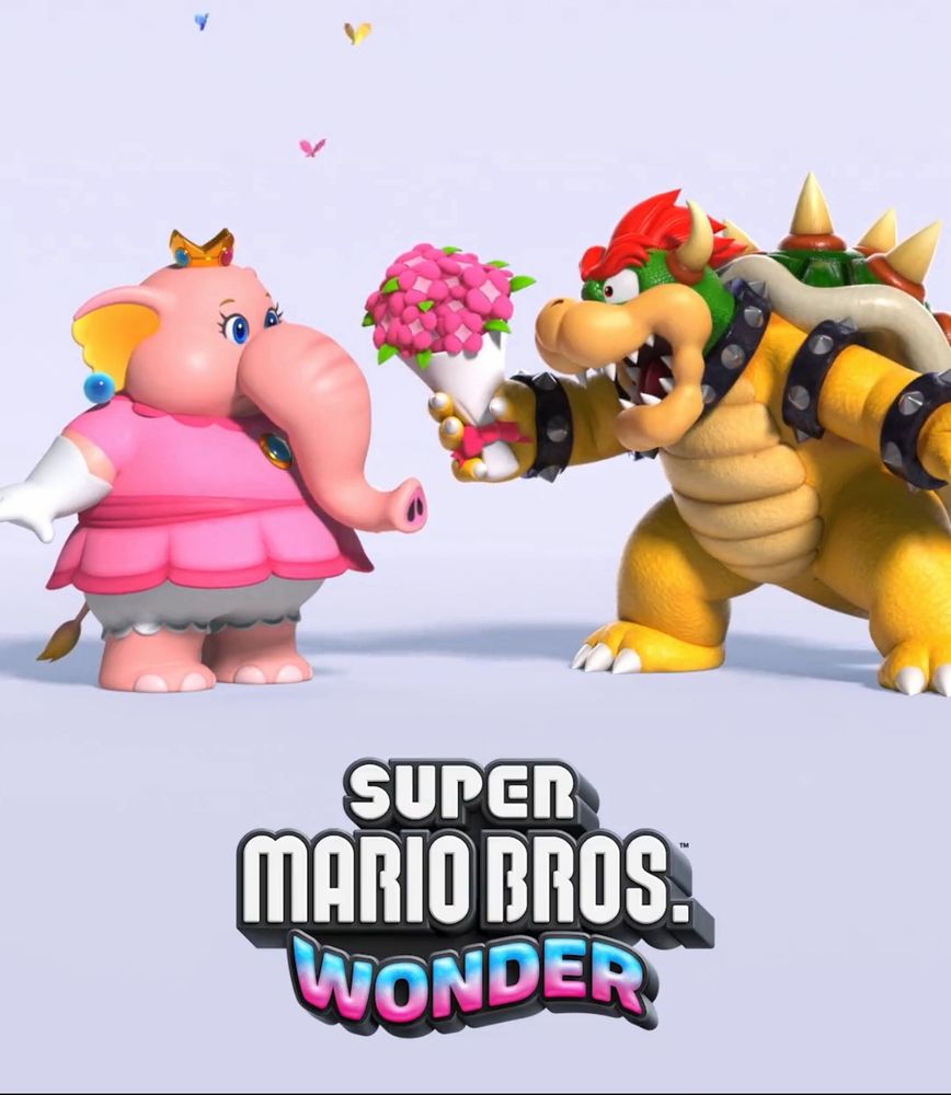 Bowser up his flower offering after seeing Princess Peach’s  THICC, elephant transformation😍.