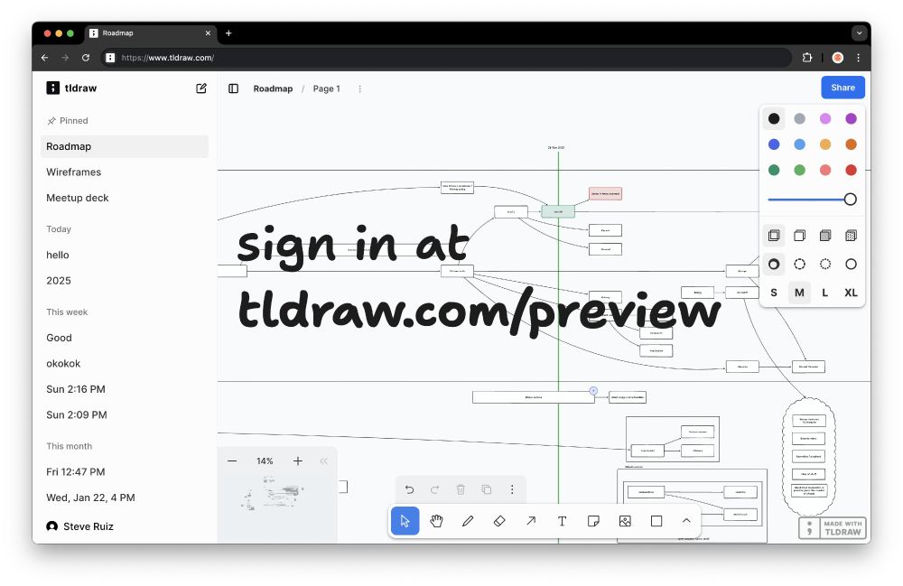 sign in at tldraw.com/preview