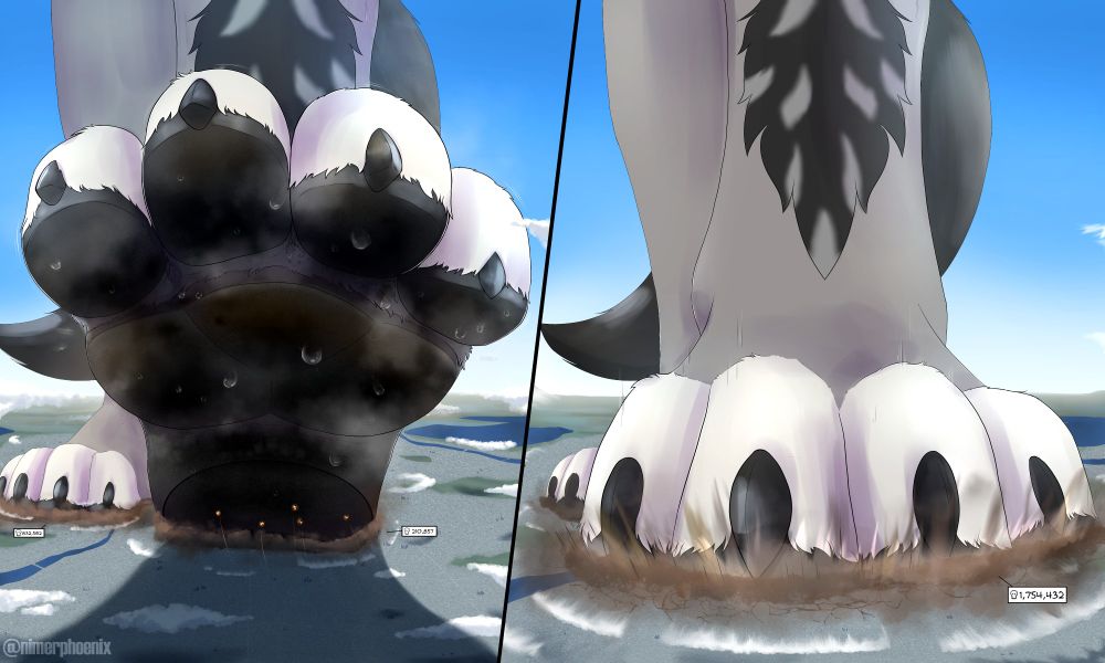 Same as the last, but this time the paw is steaming with sweat and musk~