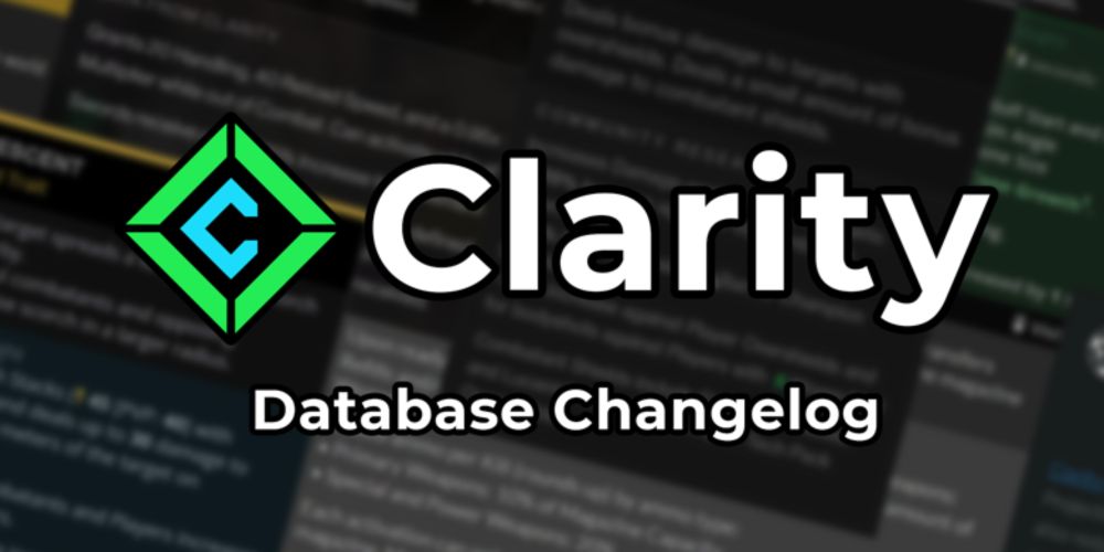 Clarity Database Changelogs 2024/09/28