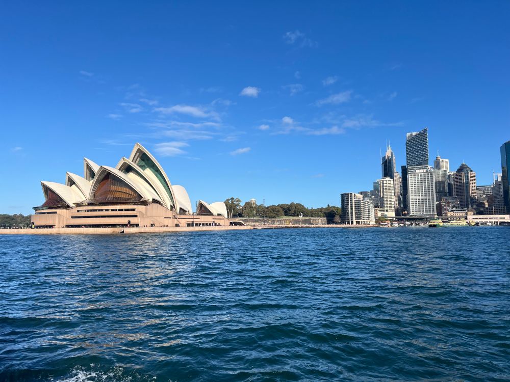 Sydney opera house over the water