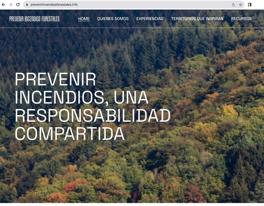 Pantallazos de la nueva web orientada a la PREVENCIÓN DE INCENDIOS FORESTALES a través de la puesta en común de recursos y herramientas.

Destacar que esta web es un repositorio de experiencias y proyectos vivo y en constante renovación; por lo que si has colaborado o conoces algún proyecto que encaje en la línea de los contenidos expuestos, puedes trasladarnos tu experiencia/proyecto para contribuir , seguir nutriendo y haciendo crecer este mapa de recursos. Para ello te facilitamos aquí nuestro contacto: entretantos@entretantos.org