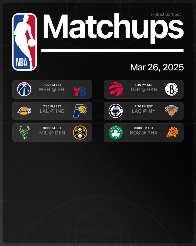 Mar 26, 2025 NBA games schedule