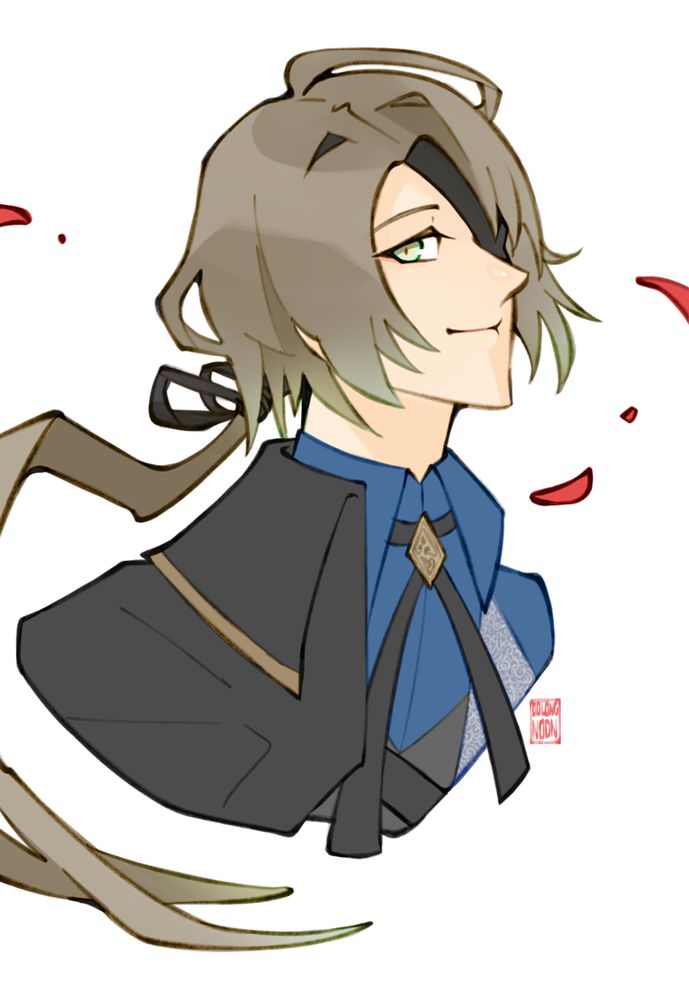 Bust colored sketch of Yves from Virche Evermore. 