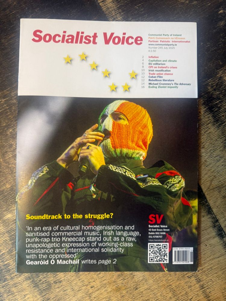 DJ Próvaí on the cover of Socialist Voice, with the headline: Soundtrack to the struggle? 