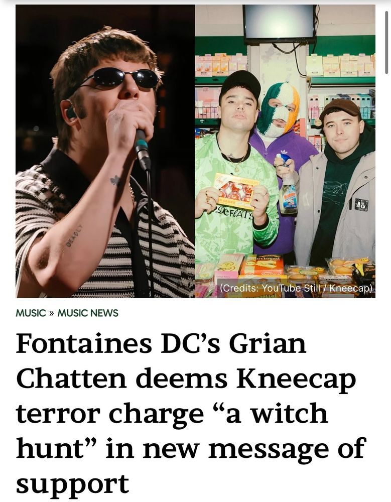 Fontaines DC's Grian Chatten deems Kneecap terror charge 