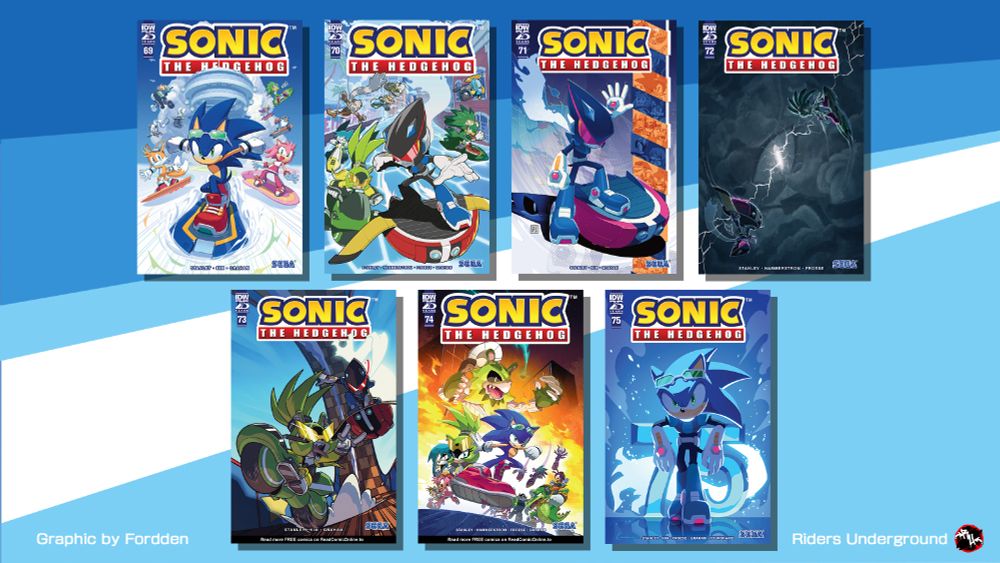 IDW Sonic Riders covers from #69 - #75