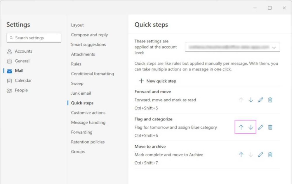 How to rearrange quick step in new Outlook app and Outlook online? - PUPUWEB