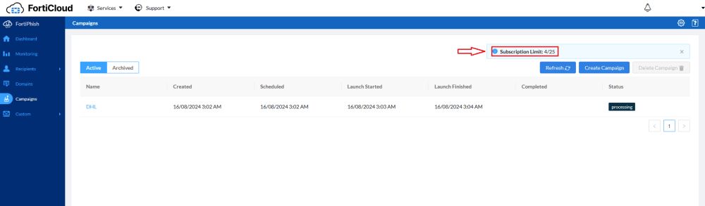 How to check the Subscription Limit - PUPUWEB