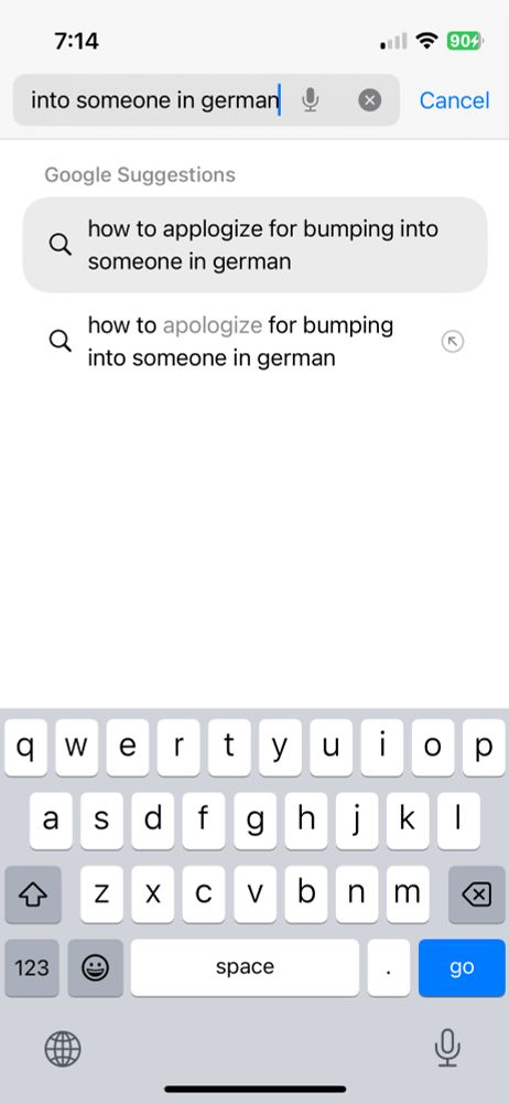 Google search for “how to apologize for bumping into someone in German” 