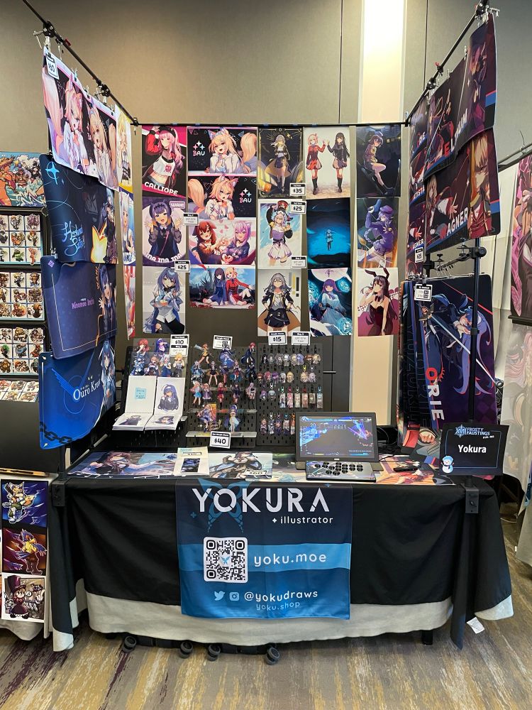 Artist alley table at frosty faustings 