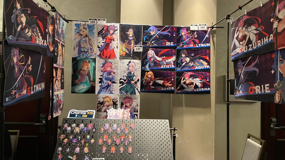 Artist alley table at climax of night 2025