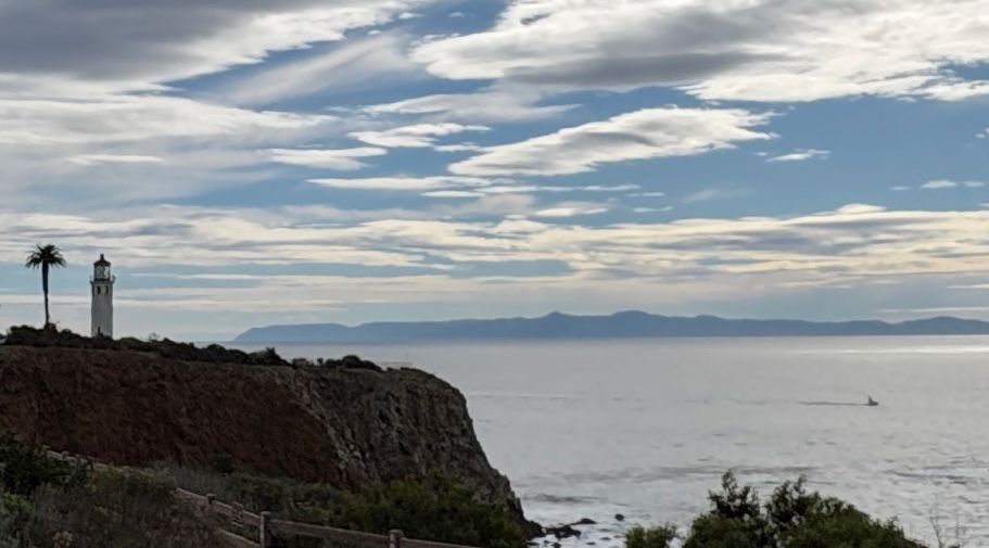 The view of Catalina Island from Palace Verdes, California.
