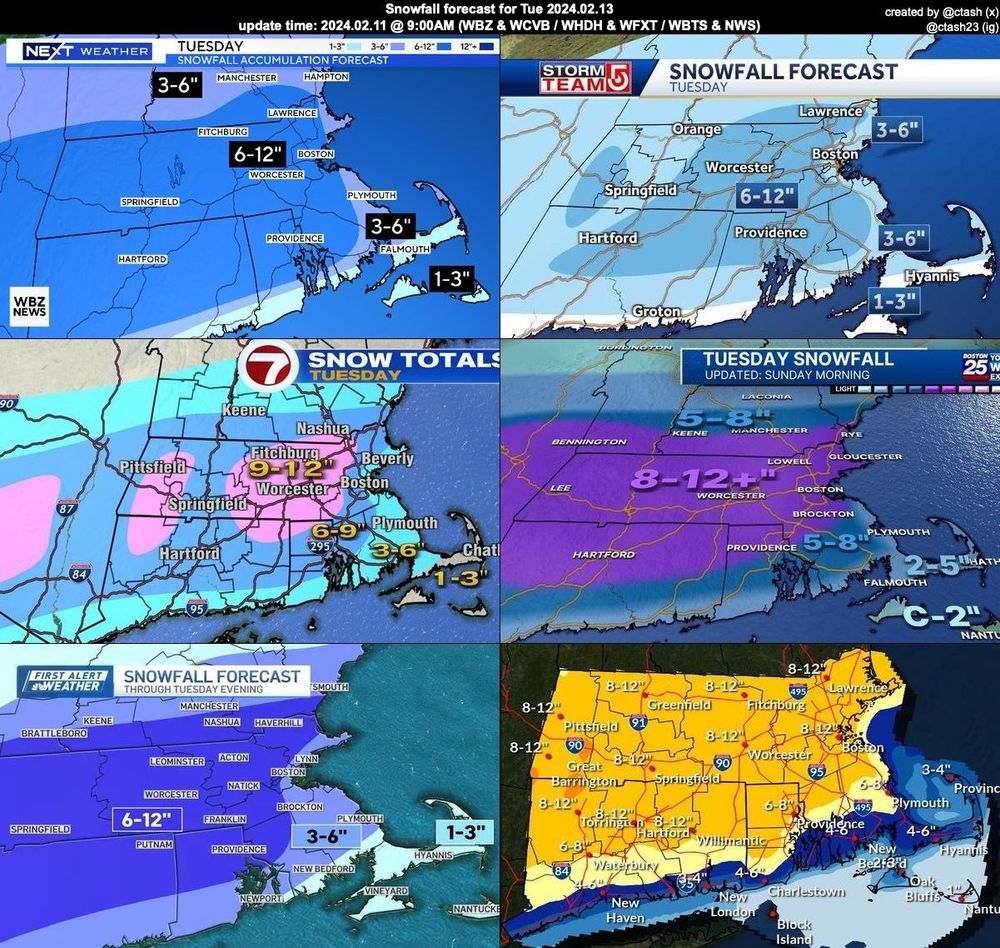 Snowfall forecast for Tue 2024.02.13

WBZ (Ch 4) & WCVB (Ch 5) /
WHDH (Ch 7) & WFXT (Ch 25) /
WBTS (Ch 10) & NWS

update time: 2024.02.11 @ 9:00AM