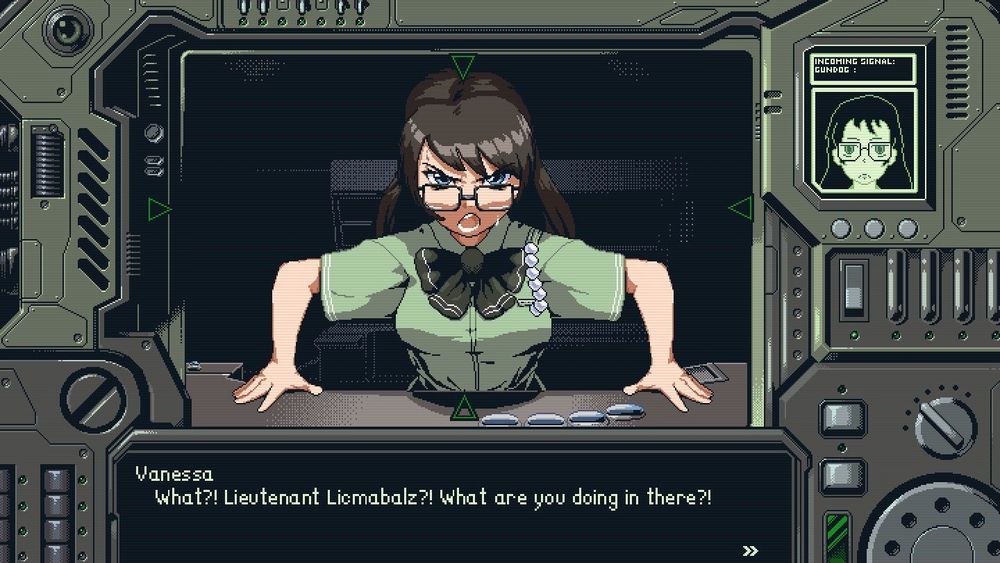 Vanessa: "What?! Lieutenant Licmabalz?! What are you doing in there?!"
