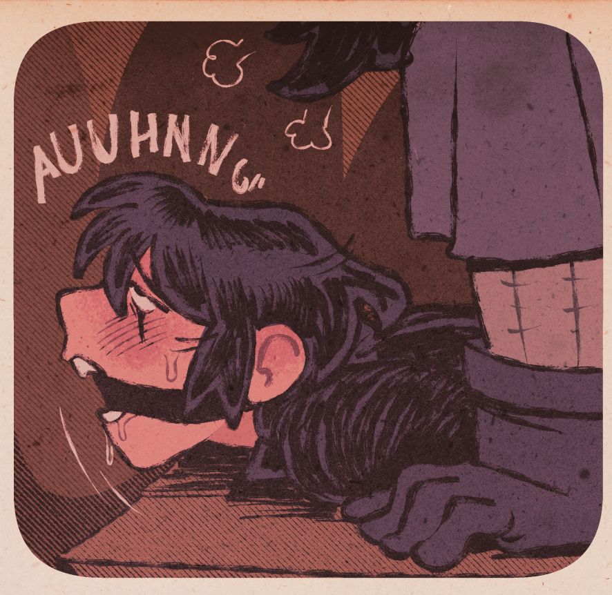 cadogan lifting his head, deliriously moaning AUUHNNgh