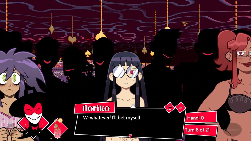 screenshot of joker's trip, with prill, noriko, and syd down to their underwear. noriko: W-Whatever! I'll bet myself. go play the free demo.