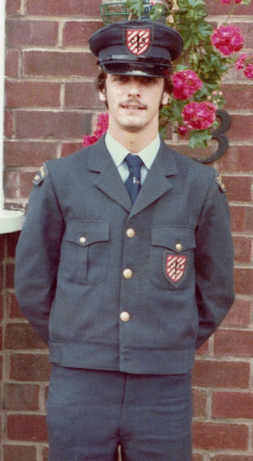 Richard Vranch in a Centurion Security guard's uniform, summer 1980.