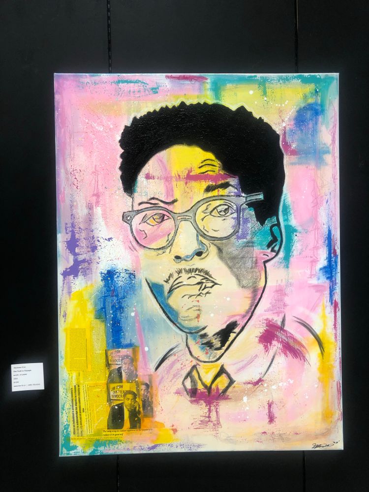 Photographed by Quinn Foster of an artist’s work at The Black Pride Art Exhibitz