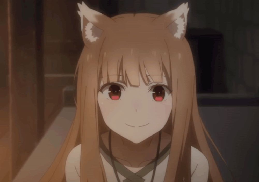 a close up of a girl with fox ears on her head