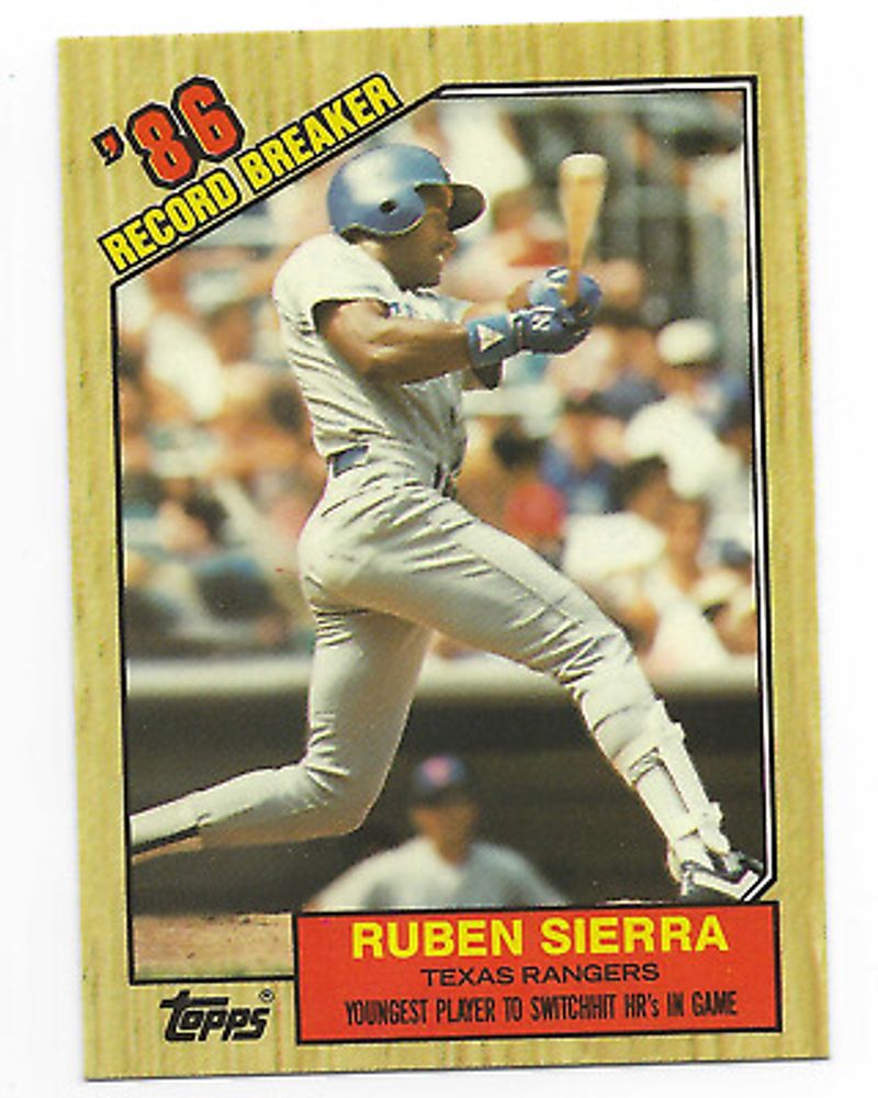 1987 Topps Tiffany Baseball #6 Ruben Sierra RC EXCELLENT/NEAR MINT 6 06 006  | eBay