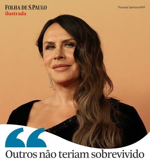 Print de uma materiais da Folha em que temos a foto da Karla Sofia Gascón com uma fala dela, que diz "Outros não teriam sobrevivido"