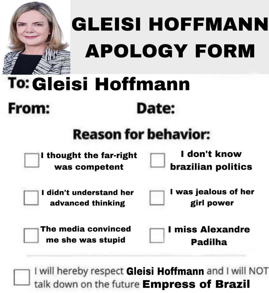 Gleisi Hoffman apology form