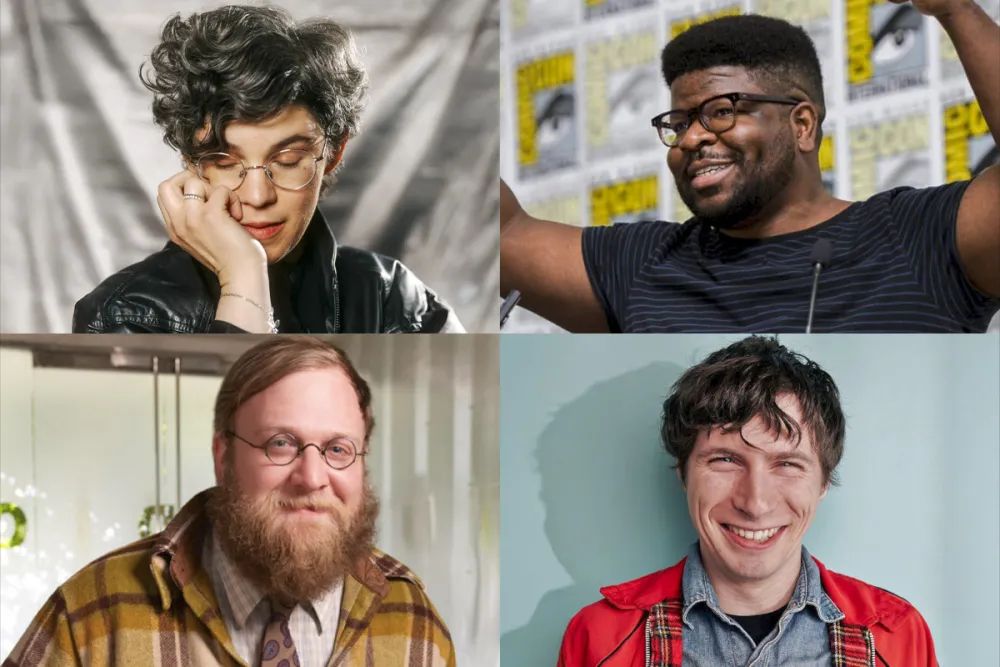 from top left, clockwise: Rebecca Sugar, Ian Jones Quartey, Patrick McHale, Pendleton Ward