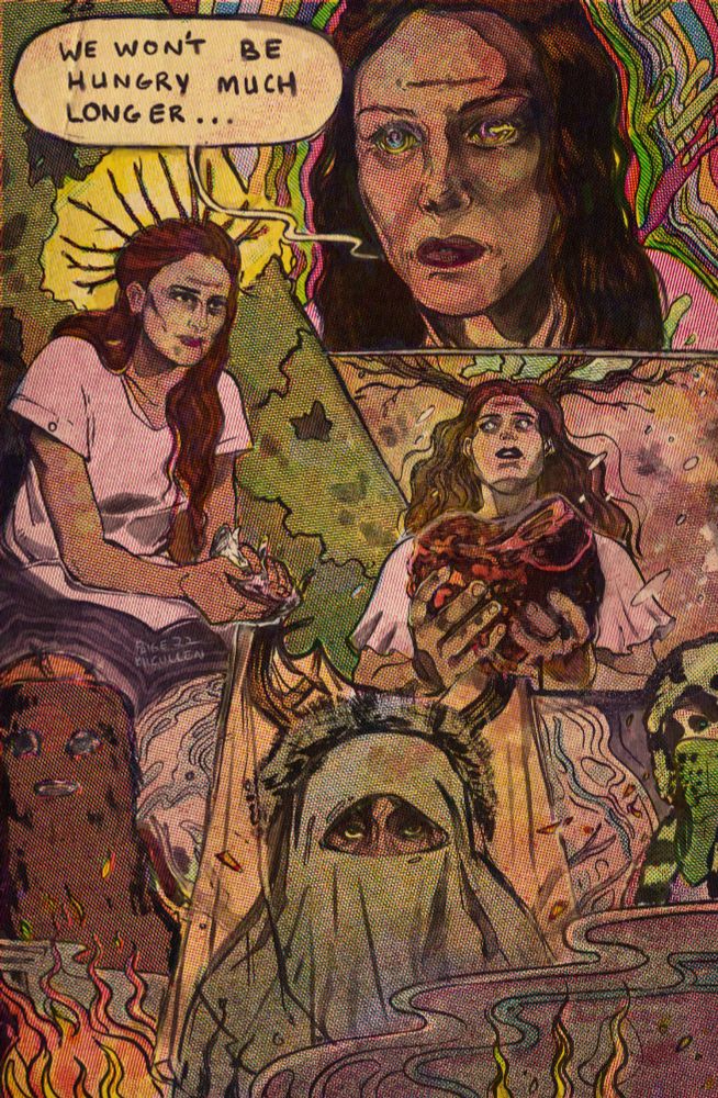Pulp style fan art of Lottie from Yellowjackets