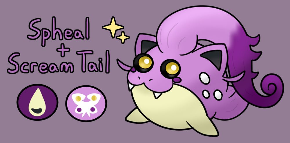 A Pokemon fusion of Spheal and Scream Tail