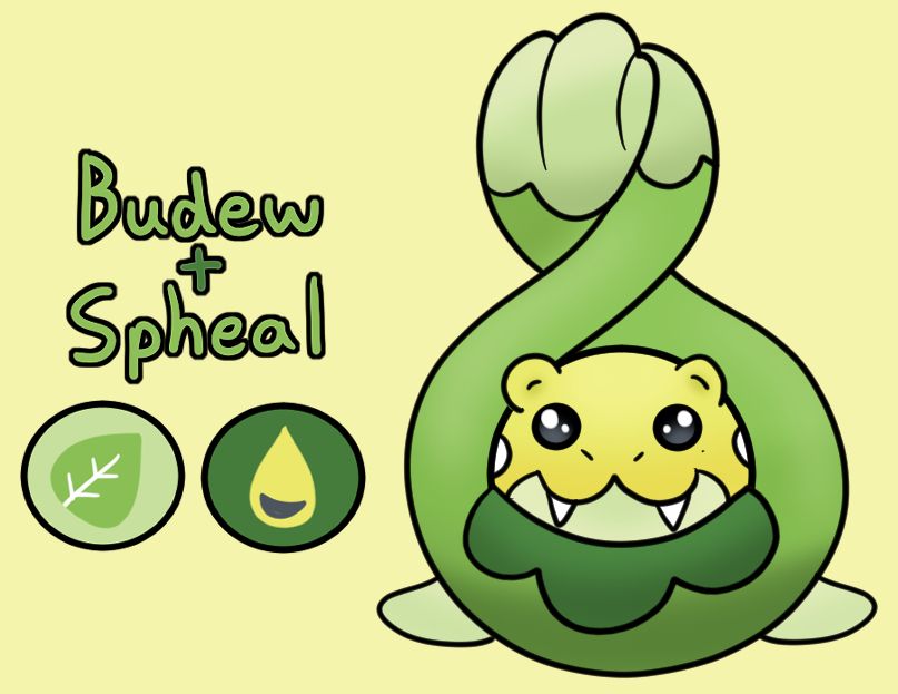 A Pokemon fusion of Spheal and Budew