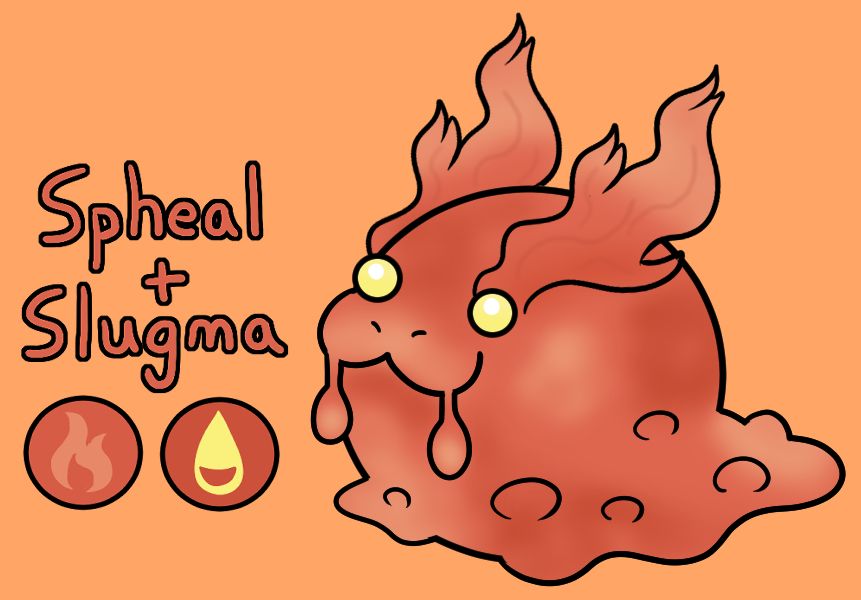 A Pokemon fusion of Spheal and Slugma.