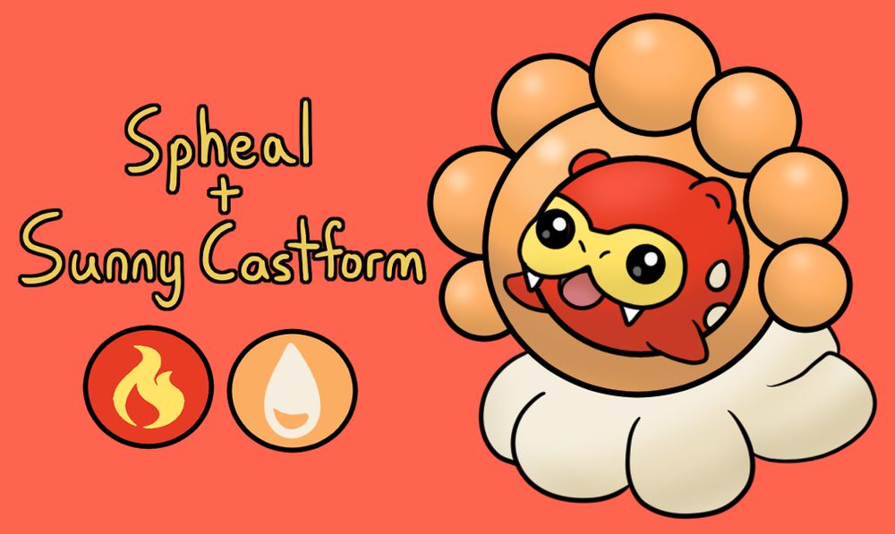 A Pokemon fusion of Spheal and Sunny Castform