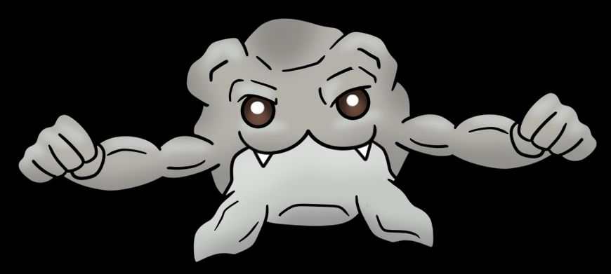 A Pokemon fusion of Spheal and Geodude.