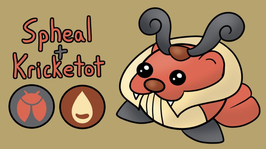 A Pokemon fusion of Spheal and Kricketot