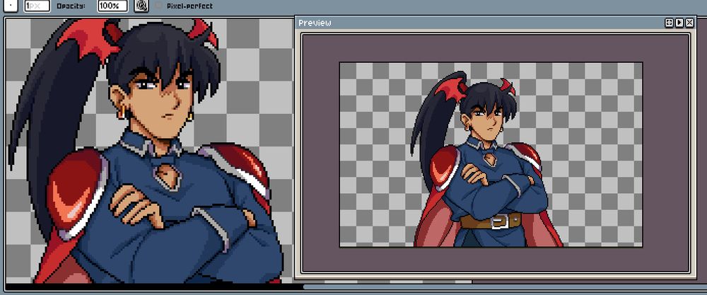 wip pixel art of radon (fields of mistria)