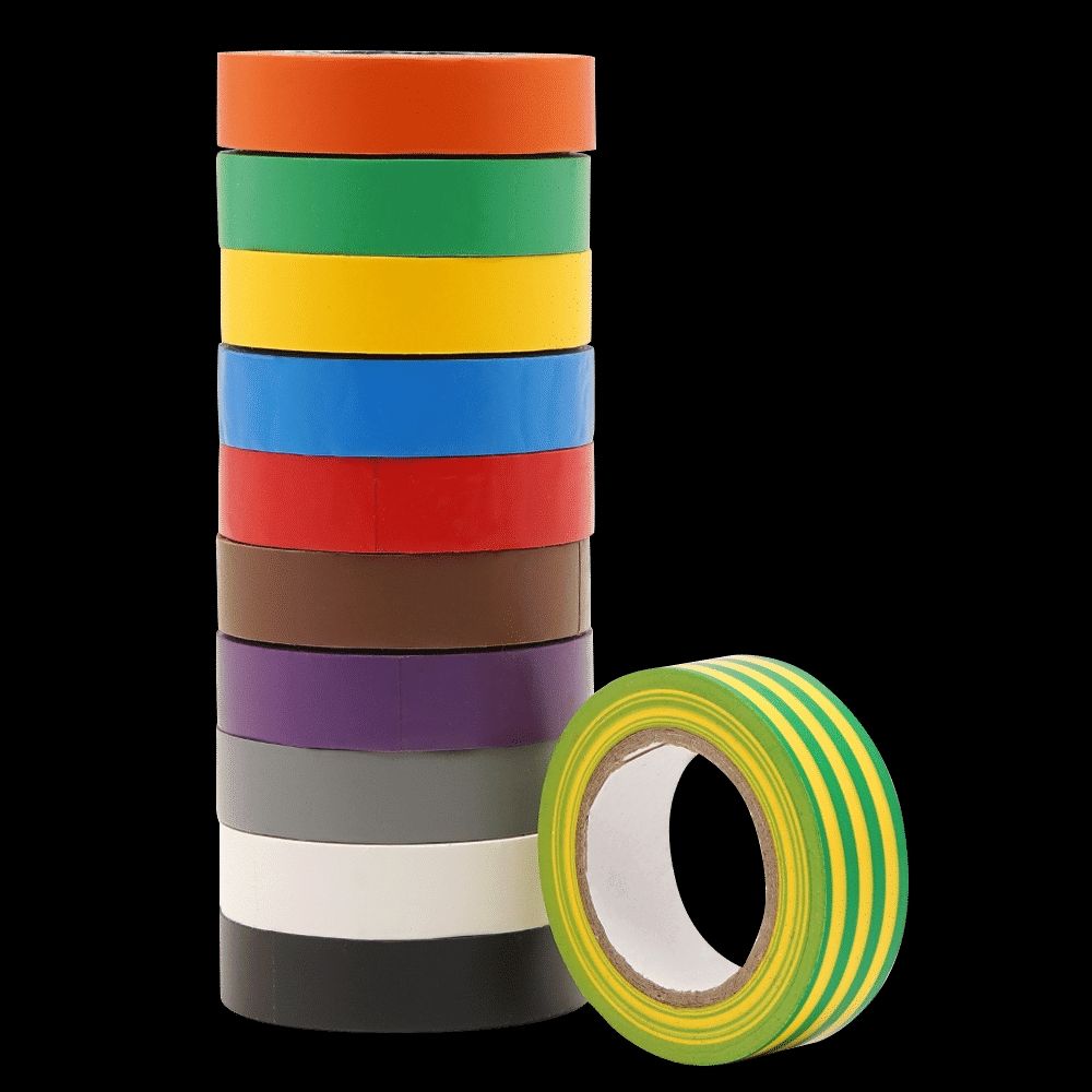 Pile de rubans adhésifs barnier de différentes couleurs, organisée de manière visible.