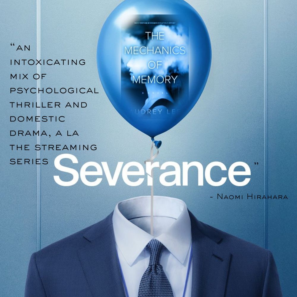 Image for the Apple+ Show Severance with review for The Mechanics of Memory by Naomi Hirahara.