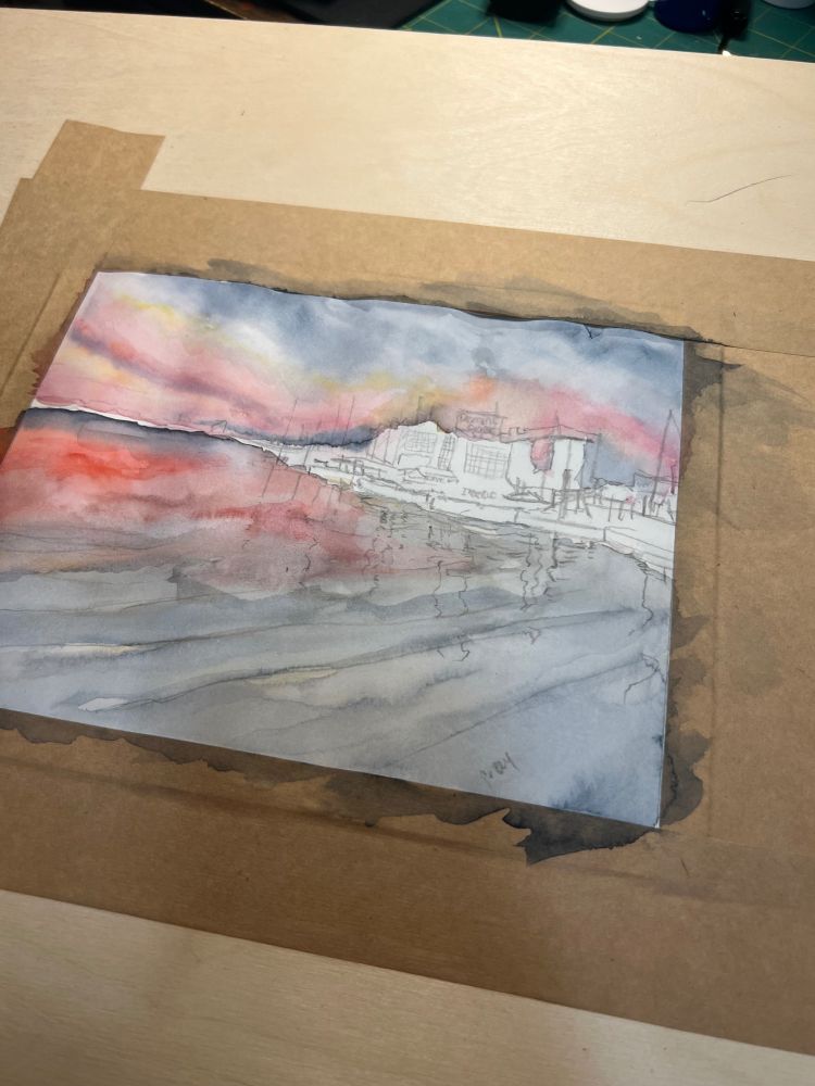 The Start of a water color painting with under painting down