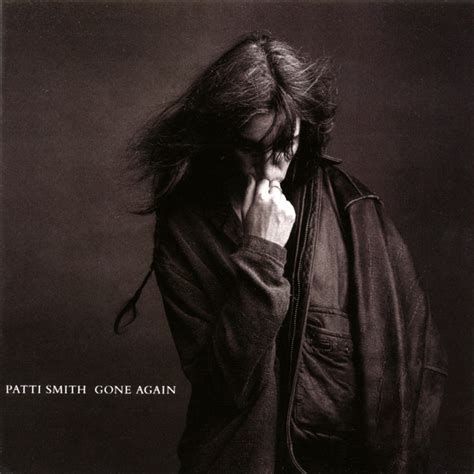 an album cover - patti smith, gone again

sepia tone image of patti, downcast, hand to mouth